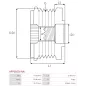 Poulie lente d’alternateur AS-PL UD13218AFP, BOSCH F00M147732, F00M391604, F00M991108, F00M991266, CARGO 234795, IKA 3.3577.0