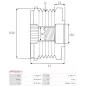 Poulie lente d’alternateur BOSCH F00M147732 pour F00M391604, F00M991108, F00M991266, CARGO 234795, IKA 3.3577.0, INA 231142.08