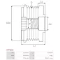 Poulie lente d’alternateur BOSCH F00M991090 pour F010LD1120, CARGO 235331, IKA 3.3555.0, INA 5350032000, 535003210, F-230209