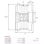 Poulie lente d’alternateur BOSCH F00M391119 pour F00M991300, CARGO 236531, 333134, HELLA 9XU358038-721, IKA 3.5318.0, 3.5318.1