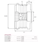 Poulie lente d’alternateur BOSCH F00M391119 pour F00M991300, CARGO 236531, 333134, HELLA 9XU358038-721, IKA 3.5318.0, 3.5318.1