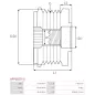 Poulie lente d’alternateur BOSCH F00M349877 pour F00M391107, F00M391118, F00M391120, F00M599403, CARGO 330895, 333338