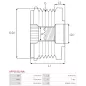 Poulie lente d’alternateur AS-PL UD13225AFP pour UD13331AFP, BOSCH F00M391160, F00M991138, F00M991302, CARGO 234793, 332306