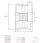 Poulie lente d’alternateur AS-PL UD101390AFP, BOSCH 1127011861, F00M061005, F00M147736, F00M991095, F00M991308, F00M991394