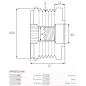 Poulie lente d’alternateur AS-PL 24-91279 pour UD13226AFP, UD809883AFP, BOSCH 1127011861, F00M061005, F00M147736, F00M991095