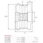 Poulie lente d’alternateur AS-PL 24-91279, BOSCH 1127011861, F00M061005, F00M147736, F00M991095, F00M991308, F00M991394