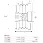 Poulie lente d’alternateur BOSCH F00M147876 pour F00M991247, F00M991287, F00M991932, F00MA47723, CARGO 235695, 335018