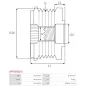 Poulie lente d’alternateur BOSCH F00M147876 pour F00M991247, F00M991287, F00M991932, F00MA47723, CARGO 235695, 335018