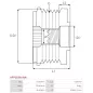 Poulie lente d’alternateur AS-PL UD13228AFP, BOSCH F00M991252, CARGO 235439, CHRYSLER 051383490AA, 053034049AA, 51383490AA