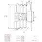 Poulie lente d’alternateur BOSCH F00M991252, CARGO 235439, CHRYSLER 051383490AA, 053034049AA, 51383490AA, 53034049AA