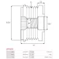 Poulie lente d’alternateur BOSCH F000BL9205 pour F00M147738, F00M991133, F00M991189, CARGO 235477, IKA 3.5311.1, INA 535008510