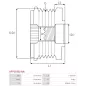 Poulie lente d’alternateur AS-PL UD13230AFP, BOSCH F00M349829, F00M391105, F00M391145, F00M991391, CARGO 235721, IKA 3.5334.0