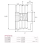 Poulie lente d’alternateur AS-PL UD13231AFP, CARGO 235716, IKA 3.3565.0, 3.3565.1, INA 5350069000, 535006910, F-233834.01