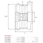 Poulie lente d’alternateur CARGO 235716, IKA 3.3565.0, 3.3565.1, INA 5350069000, 535006910, F-233834.01, F-233834.02