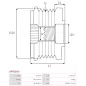 Poulie lente d’alternateur BOSCH 1126601588, CARGO 230303, IKA 3.3523.0, 3.3523.1, INA 5350006000, 535000610, F-226321.04