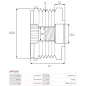 Poulie lente d’alternateur BOSCH F00M147613 pour F00M147854, F00M91281, F00M991281, F00M992725, F00MA47704, CARGO 330921