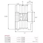 Poulie lente d’alternateur BOSCH 1126601102, CARGO 235875, IKA 3.3561.1, INA 5350078000, F-230283, F-238215.01, F-238215.02