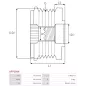 Poulie lente d’alternateur BMW 11314466271 pour 12317516099, 12317552352, BOSCH 0124A00238, F00M147747, F00M147913, F00M991142