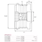 Poulie lente d’alternateur BMW 11314466271 pour 12317516099, 12317552352, BOSCH 0124A00238, F00M147747, F00M147913, F00M991142