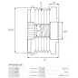 Poulie lente d’alternateur AS-PL UD13239AFP, BOSCH 6033GC5009, CARGO 235504, IKA 3.3569.0, 3.3569.1, INA 5350068000, 535006810