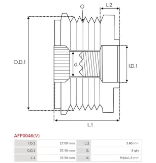 Poulie lente d’alternateur BOSCH 6033GC5009, CARGO 235504