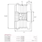 Poulie lente d’alternateur BOSCH F00M147800 pour F00M591103, F00M599423, F00M991204, F00M991283, F00M992750, CARGO 235506