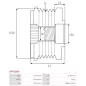 Poulie lente d’alternateur BOSCH F00M349828 pour F00M391104, F00M391144, CARGO 235508, IKA 3.5335.0, 3.5335.1, INA 5350108000