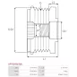 Poulie lente d’alternateur AS-PL UD13242AFP, BOSCH F00M349828, F00M391104, F00M391144, CARGO 235508, IKA 3.5335.0, 3.5335.1