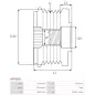 Poulie lente d’alternateur AS-PL UD42874AFP, BOSCH F00M349878, F00M391108, F00M391121, F00M391123, F00M391125, F00M991221