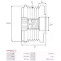 Poulie lente d’alternateur BOSCH F00M349878 pour F00M391108, F00M391121, F00M391123, F00M391125, F00M991221, F00M991916