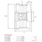 Poulie lente d’alternateur AS-PL UD13245AFP, BOSCH F00M349813, F00M391113, F00M391139, CARGO 235732, IKA 3.5337.0, 3.5337.1