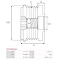 Poulie lente d’alternateur AS-PL UD13246AFP, BOSCH F00M147828, F00M591117, F00M599463, F00M991229, CARGO 235733, IKA 3.5342.0