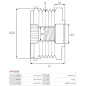 Poulie lente d’alternateur AS-PL UD10861AP pour UD13247AFP, BOSCH F00M991139, F00M991240, CARGO 237280, FIAT 77363565