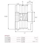 Poulie lente d’alternateur BOSCH F00M147767 pour F00M147957, F00M991178, F00M991314, CARGO 237355, IKA 3.5309.0, 3.5309.1