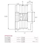 Poulie lente d’alternateur AS-PL UD13248AFP, BOSCH F00M147767, F00M147957, F00M991178, F00M991314, CARGO 237355, IKA 3.5309.0