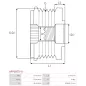 Poulie lente d’alternateur BOSCH F000BL9038 pour F000BL9479, F00M147821, F00M147956, F00M991219, F00M991313, CARGO 238733