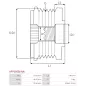 Poulie lente d’alternateur AS-PL UD13251AFP, BOSCH F000BL9481, F00M147807, F00M147831, F00M147936, F00M991216, F00M991231