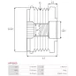 Poulie lente d’alternateur BOSCH F00M349810 pour F00M391112, F00M391138, CARGO 330356, IKA 3.5336.0, 3.5336.1, INA 5350125000