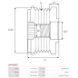 Poulie lente d’alternateur BOSCH F00M991289, CARGO 330716, IKA 3.5365.1, LITENS 920850, OPEL 1277125, SAAB 12770125