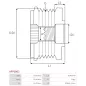 Poulie lente d’alternateur BOSCH F00M991240, CARGO 235800, FIAT 77363565, IKA 3.5325.1, INA 5350191000, 535019110