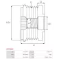 Poulie lente d’alternateur BOSCH F00M147877 pour F00M991238, CARGO 235865, 333068, IKA 3.5361.1, LITENS 920801, OPEL 12760888