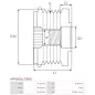 Poulie lente d’alternateur AS-PL UD12831AFP(LITENS), BOSCH F00M147877, F00M991238, CARGO 235865, 333068, IKA 3.5361.1