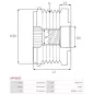 Poulie lente d’alternateur BOSCH F00M147878 pour F00M991248, IKA 3.5369.1, INA F-553448, ELECTROLOG PUL1315, PUL1316