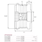 Poulie lente d’alternateur AS-PL UD13254AFP, BOSCH F00M147880, F00M991251, CARGO 333075, IKA 3.5381.0, 3.5381.1, INA 5350143000