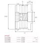 Poulie lente d’alternateur BOSCH F00M349823 pour F00M391124, CARGO 331651, 335277, IKA 3.5385.0, 3.5385.1, INA 535016100