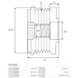 Poulie lente d’alternateur BMW 12317561556 pour 12317575518, BOSCH F00M349859, F00M349870, F00M391131, F00M391140, CARGO 332033