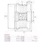 Poulie lente d’alternateur AS-PL UD101454AFP, BOSCH F00M349869, F00M591114, F00M599441, F00M599500, F00M992758, CARGO 333077