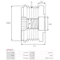 Poulie lente d’alternateur BOSCH F00M991134, CARGO 333959, INA F-2269625, F-2269628, ZEN 2.05.0422.0, 5422, ZN5422