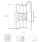 Poulie lente d’alternateur BOSCH F00M147761 pour F00M991167, F00M991282, CARGO 237263, DELCO 10493077, HITACHI GD115070