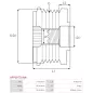 Poulie lente d’alternateur AS-PL UD13263AFP, BOSCH F00M349903, F00M391150, CARGO 333071, FORD 31285489, F-561957, F-561957.03